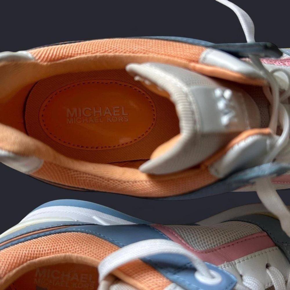 New- Michael Kors Georgie Wedge Trainer – Size 6.5 –  Pastels - Picture 8 of 9